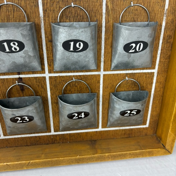 Countdown/Advent calendar fillable metal bucket on wood frame-XMAS/trip/event - Picture 4 of 14